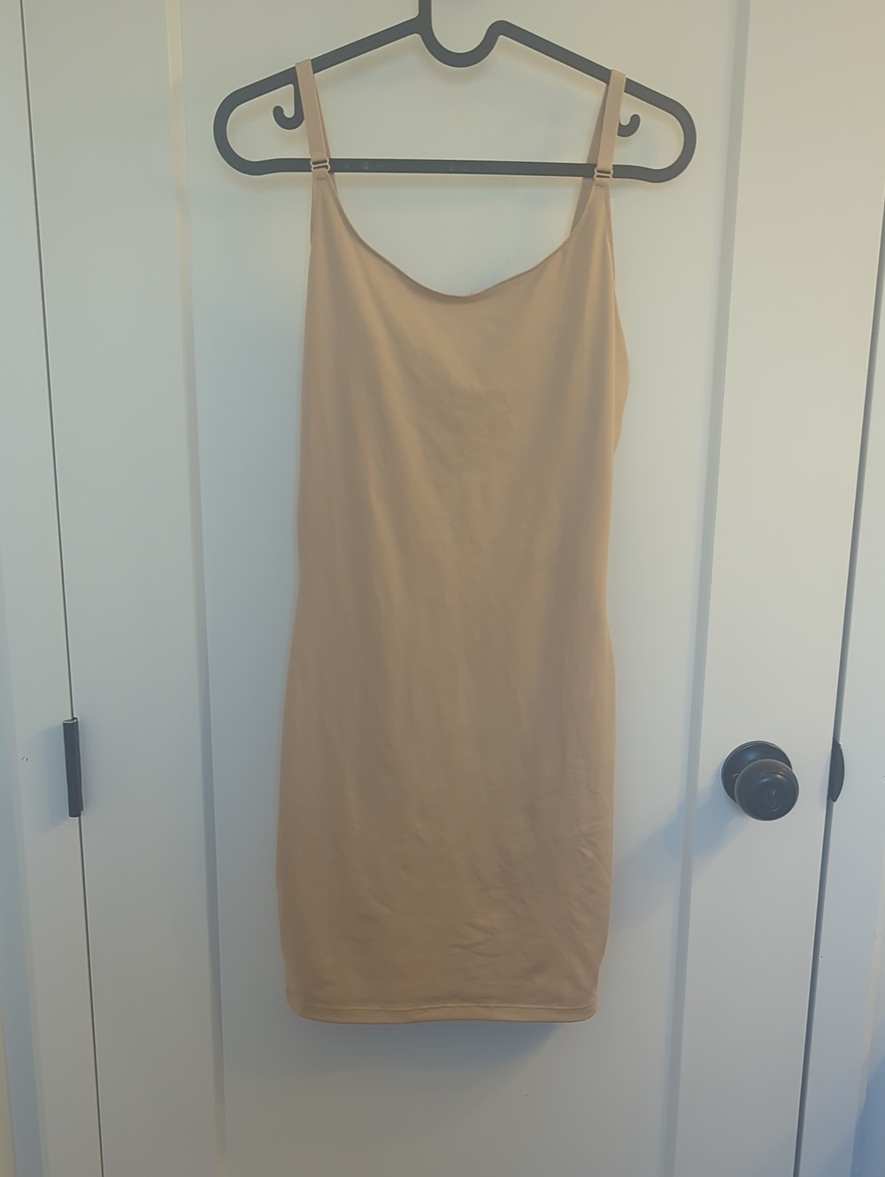 SPANX Nude Beige Slip Mini Dress with Adjustable Straps